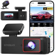 Kingslim Dash Cam Front and Rear 2K 1080P, Mini WiFi Dash Camera for Cars