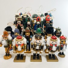 Christmas Nutcracker Ornament Lot 24 Piece Wood Holiday Decorations