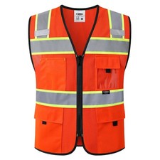JKSafety Safety Vest for Men Women Hi Vis Relfective Vest with Pockets High Visi