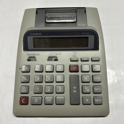 Printing Calculator Casio HR-150LC Plus 2-Color Battery/Cord operated