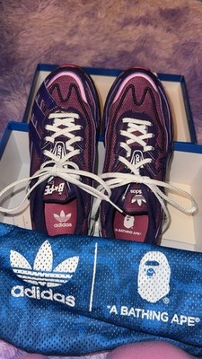adidas x A Bathing Ape Orketro Purple Pink White Low Top Sneakers Lace Up