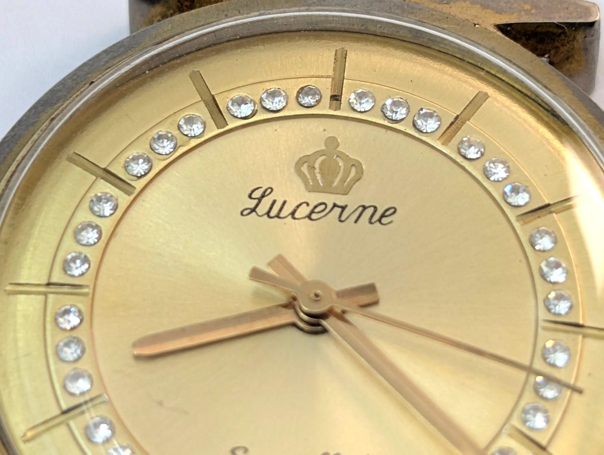 Vintage LUCERNE Superflat Midcentury Mens 34mm Swiss Watch