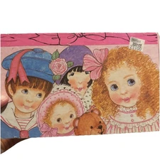 Pink Box W/Dolls On The Pencil School Box Vintage 1980’s Supplies Cardboard