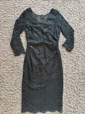 Women’s Laura Ashley Dark Green Laced Sequin Party Dress size 8