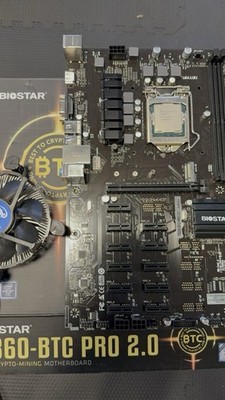 Biostar TB360-BTC Pro 2.0 LGA1151 12 GPU Mining Motherboard Celeron i3-9100