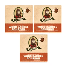 Dr. Squatch Men's Natural Soap Wood Barrel Bourbon 5 oz bar (Pack of 3)
