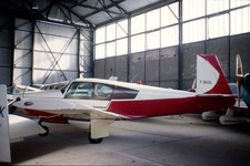 Mooney M.20, F-BKBL, at Nimes-Corbessac, 1964, aircraft slide (GLASS FRONTED)