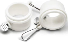 Tangle Free Flag Pole Mounting Ring Clip - Rotating Flapole Mounting White