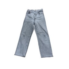 Levis Ribcage Straight Ankle Gray High Rise Button Fly Jeans Size 26