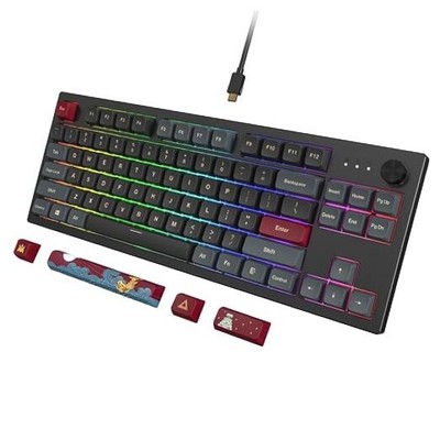  MKey TKL Mechanical Gaming Keyboard: Customizable RGB LED, Premium MDA 