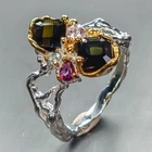 AAA GEM 4 ct  Natural Tourmaline Ring 925 Sterling Silver Size 8.75 /R446039