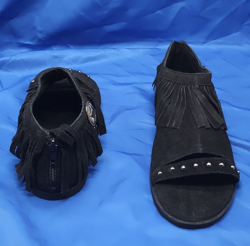 MATISSE WOMEN'S SANDALS HARO FRINGED CONCHO BLACK SIZE 9 M - Picture 4 of 8