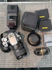 Silver Canon EOS Digital Rebel XT DSLR Camera W/ Flash, Filters 28-135 Lens