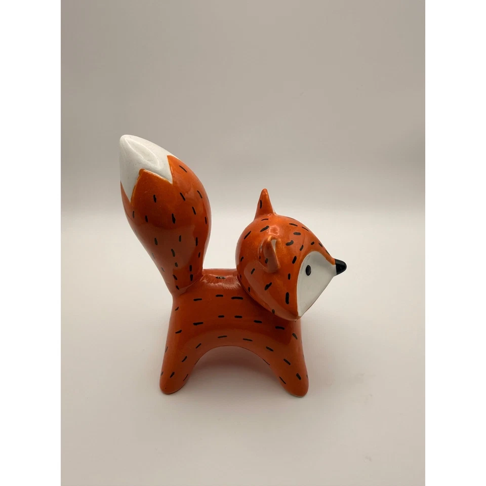 Adorable Estatuilla de Zorro de Cerámica Bosque Animal Decoración Encantadora Rústica Acento Hogar Foto 2 de 4