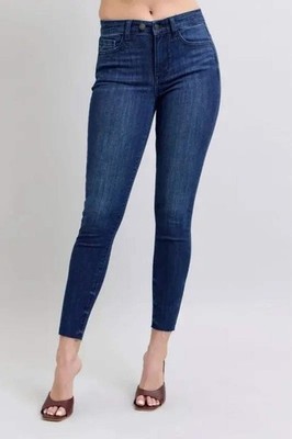Shoes Trendsi Judy Blue Mid Rise Jeans Women's Plus Size Skinny Jeans Raw Hem US