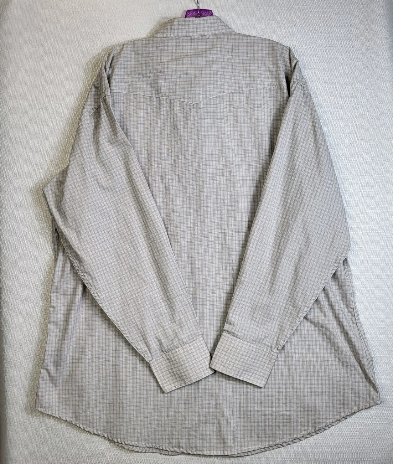 OFF WHITE Camicia elegante Panhandle slim perla a scatto 18 1 2 37 bianco sporco marrone chiaro a quadri cowboy rodeo