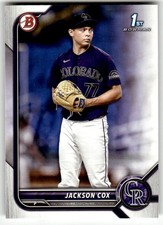 2022 Bowman Draft #BD-174 Jackson Cox 1st Colorado Rockies Baseball