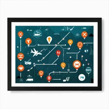 A Detailed Graphic Illustration Of  Framed Wall Art Poster Canvas Print Picture