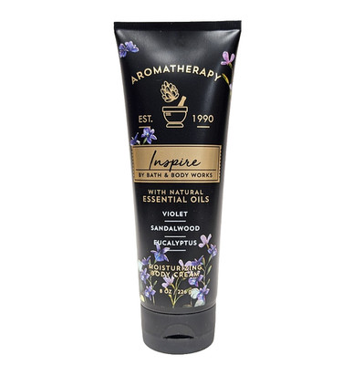 Bath and Body Works INSPIRE VIOLET SANDALWOOD EUCALYPTUS MOISTURIZING CREAM 8 oz