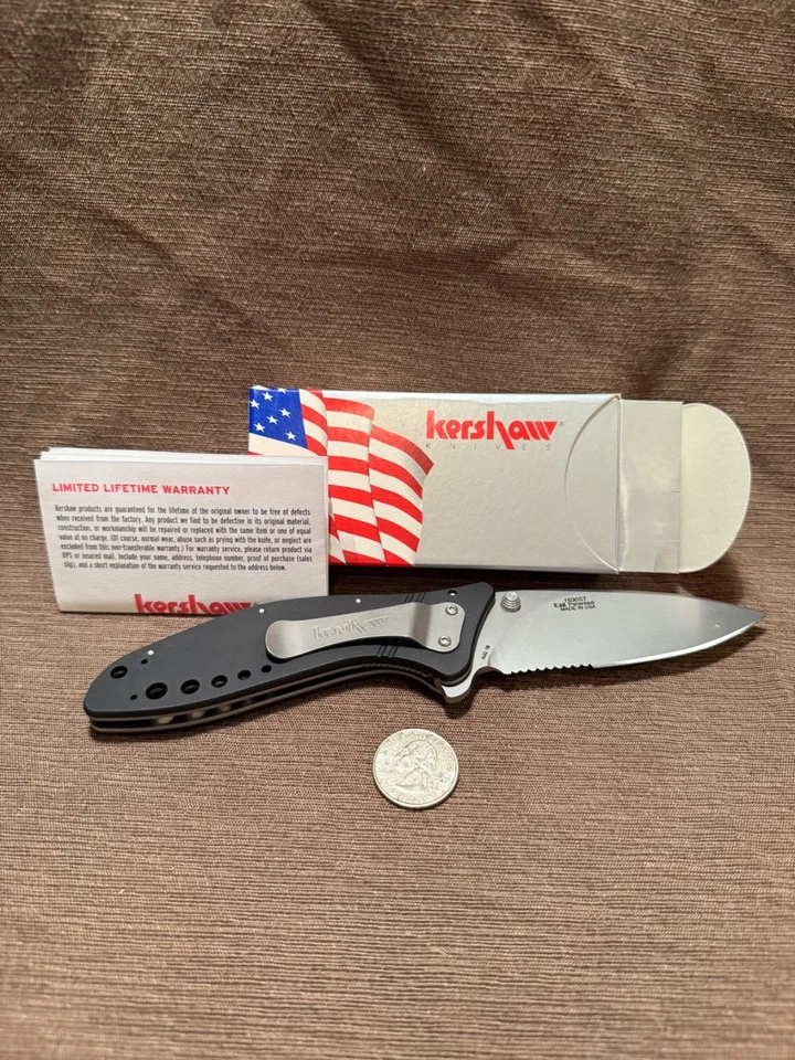 Kershaw 1630 ST Cyclone, con interruptor de encendido y apagado mango de aluminio, borde combinado dentado Foto 2 de 2