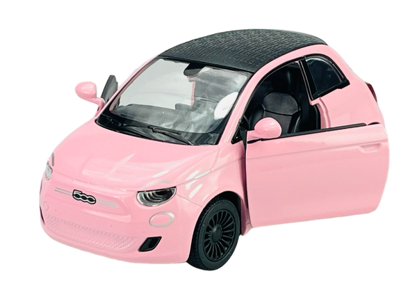 Kinsmart Fiat 500E Pink 1:28 No Box KT5440 New Diecast Metal Model-image