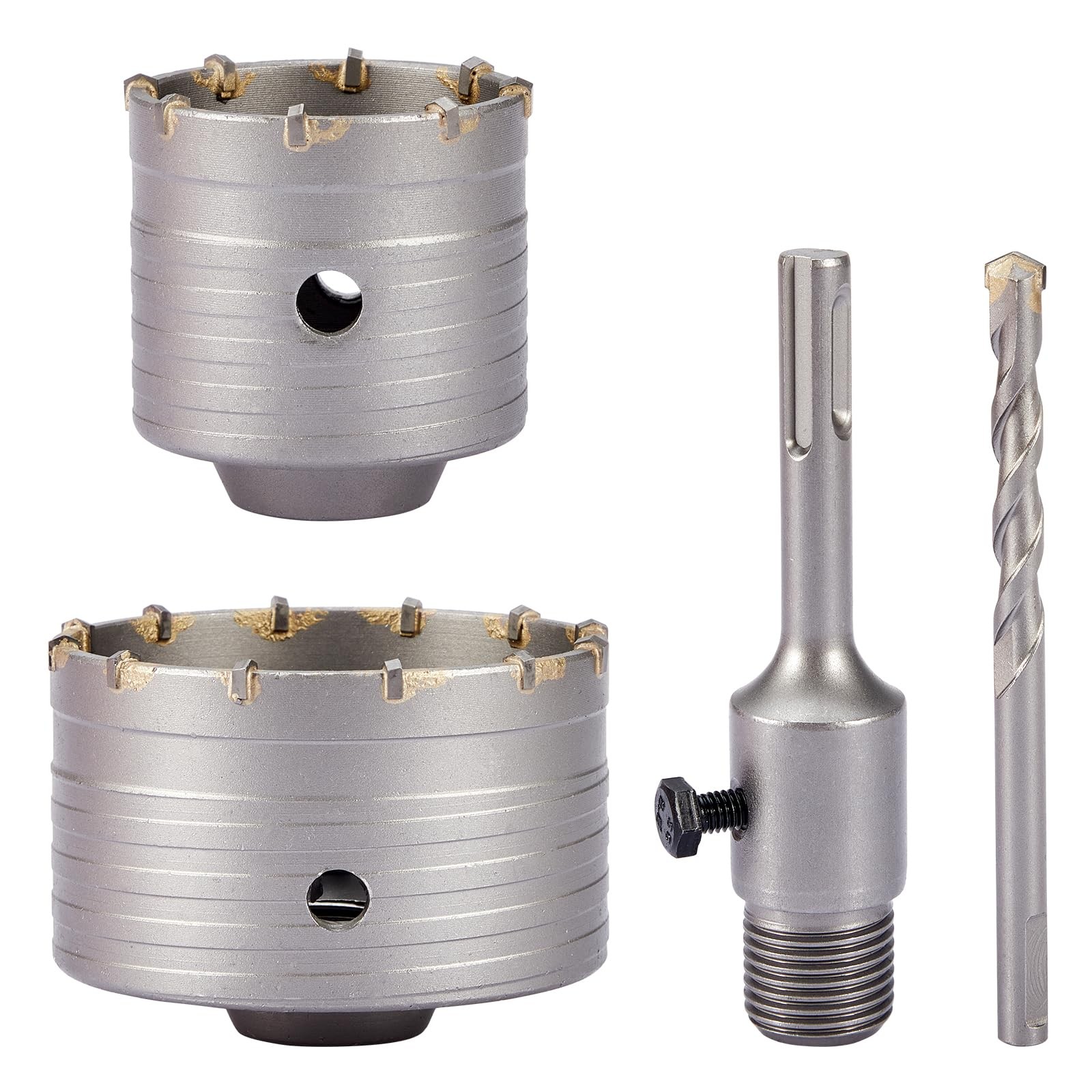 Foret béton 68mm et scie cloche 100mm avec tête de meulage pour chantier