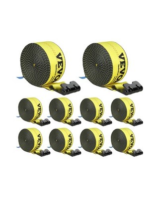 VEVOR Truck Straps, 4'' x30' Heavy Duty Tie Down w/Flat Hooks 18... USA FAST SHIP