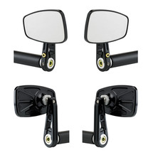 Black Rectangle Side View Mirror Set Right & Left Cafe Made in the USA