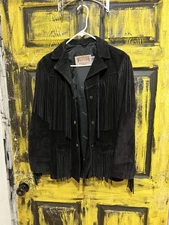 Schott Womens Leather Sude Fring Jacket Size 10 Vintage