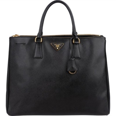Prada Black Saffiano Leather Galleria Handbag Tasche