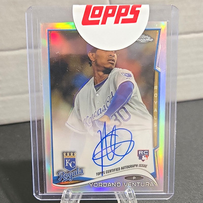 Topps 2014 Chrome Yordano Ventura Auto RC Image Variation Refractor /499 #66
