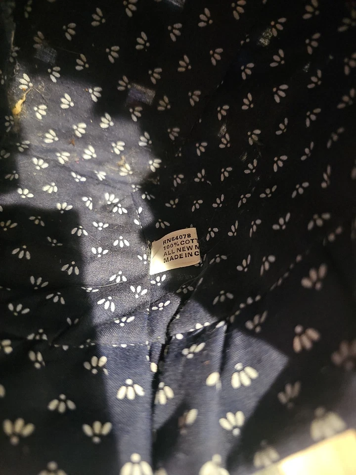 罕见复古 3 面长剑篮子蓝色打褶棉衬里 — 第 3/4 张图片