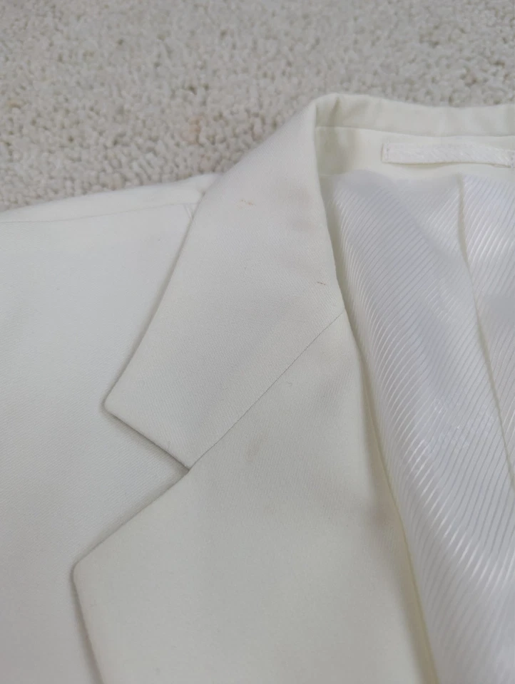 Traje Giorgio Fiorelli Para Hombre 44R 38x27 Crema Marfil 2 Piezas Chaqueta Pantalones De Colección Foto 4 de 4