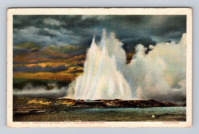 #ad Yellowstone National Park Fountain Geyser Series #10091 Vintage Postcard $0.99