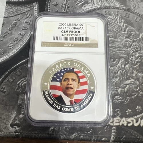 2009 Liberia $5 Barack Obama NGC Gem Proof
