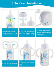 Straw Cup Conversion Kit Dr Browns Narrow Narrow Glass Baby Bottles Spill-Proof