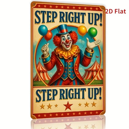 Tin Metal Signs 8x12 Vintage Circus - "Welcome to the Circus" Retro Wall Art