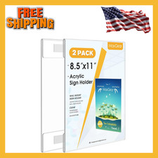 Acrylic Sign Holder 8.5 X 11 Wall Mount Clear Plastic Sign Holders with Double-S