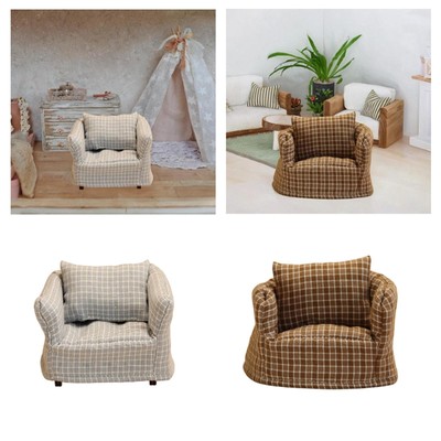 Puppenhaus Sofa Couch Sessel Maßstab 1/12 Deko Simulation Miniatur für
