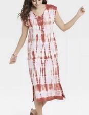 Women's Tie-Dye Sleeveless Knit Dress - Universal Thread Pink Midi NWT Small