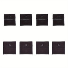 1set 8pcs 2 style Square Velvet Jewelry Bags with Snap Fastener Black 7 10x7