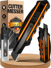 3X Profi Cuttermesser Set – Robuste Cutter Messer & Teppichmesser Mit 10 SK5 Cut