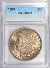 1889 MORGAN DOLLAR ~ BEAUTIFUL GOLD TONING! ICG MS63!