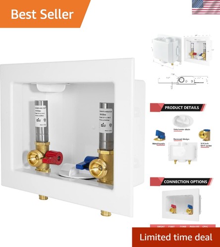 1 Piece Washing Machine Outlet Box,1/2"Pex-A ExpansionSS Arrestor