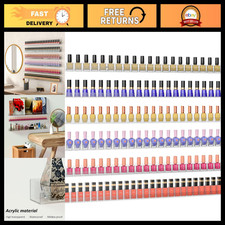 32" Wall-Mounted Acrylic Nail Polish Rack - Clear Organizer for 192 Bottles, 6 P