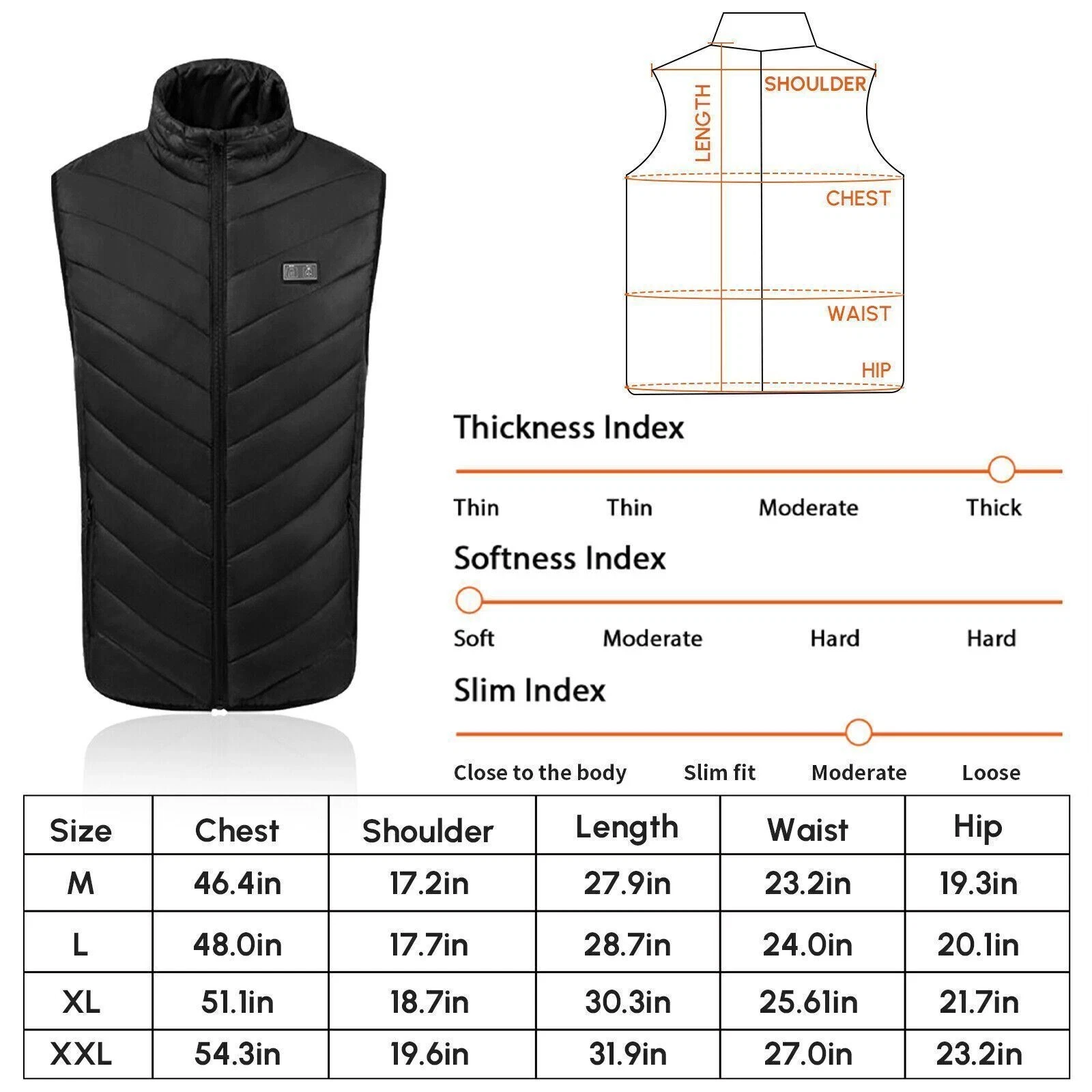 Heated Vest 9 Heating Zones With 10000mAh Battery Pack Electric Heating Vest US image 14