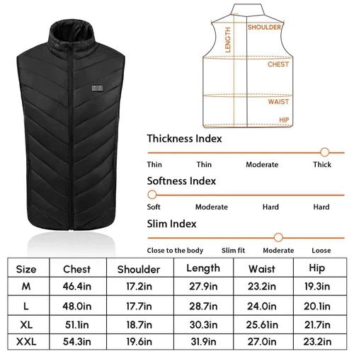 Heated Vest 9 Heating Zones With 10000mAh Battery Pack Electric Heating Vest US image 14