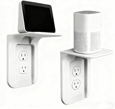 Outlet Shelf, Bathroom Wall Holder with Built-in Cable Management, Wall
