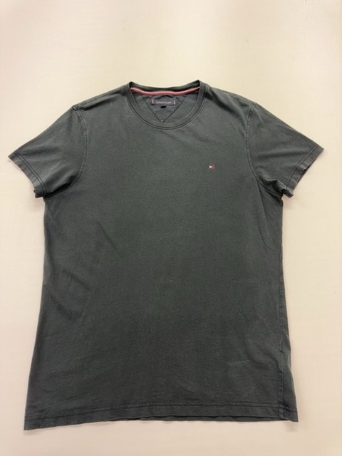 Tommy Hilfiger Men Gray Logo T-Shirt Size XL Regular Jersey