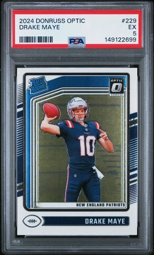 2024 PANINI DONRUSS OPTIC #229 DRAKE MAYE ROOKIE RC PSA 5